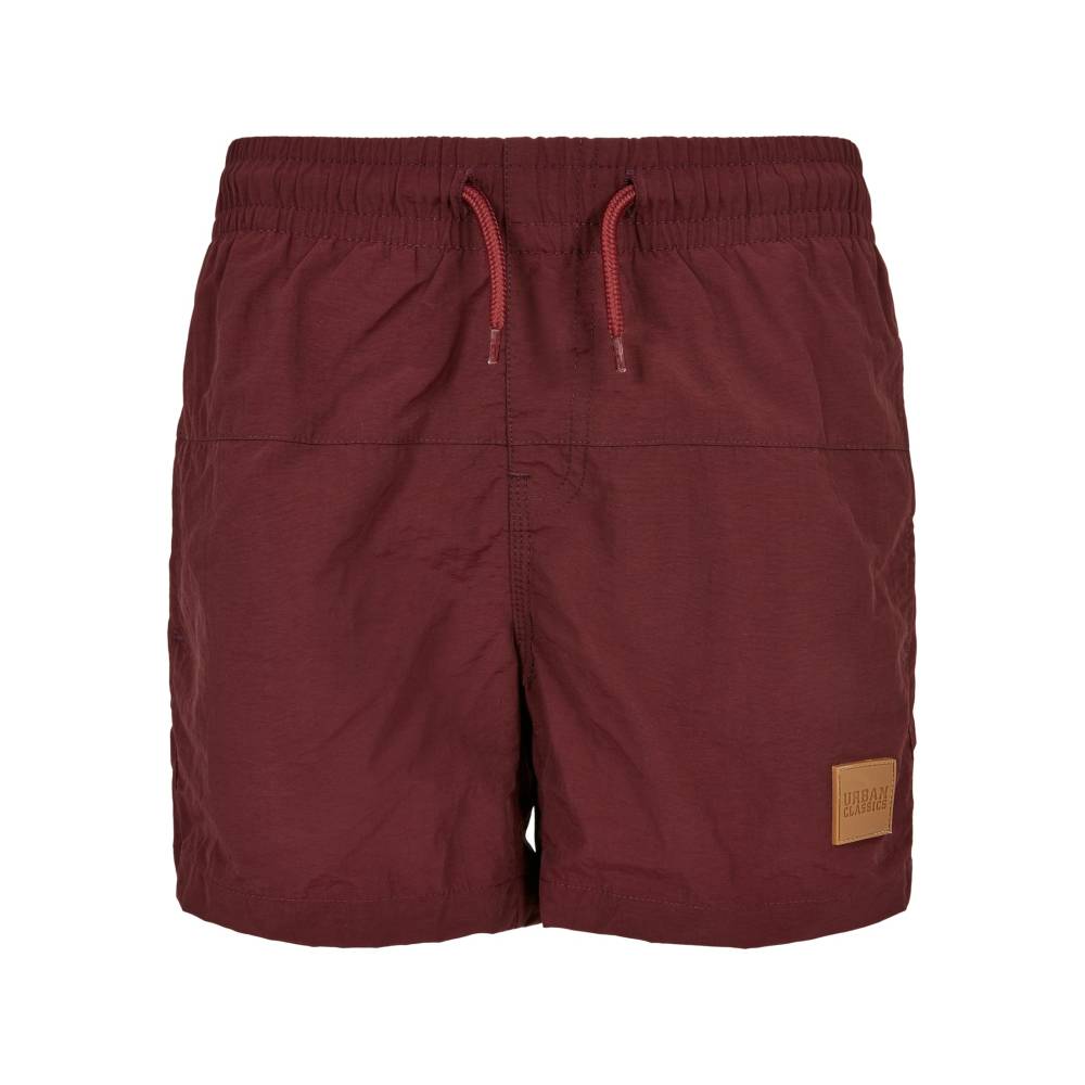 Urban Classics - Block cherry Short de bain enfant - Bordeaux rouge